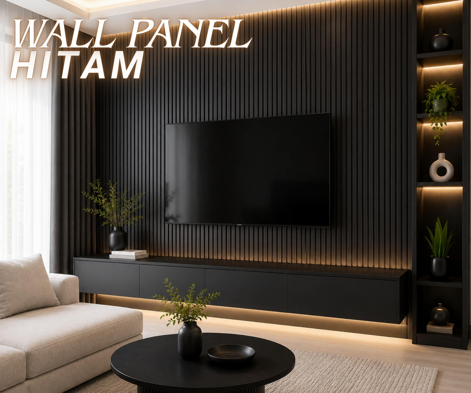 wall panel hitam